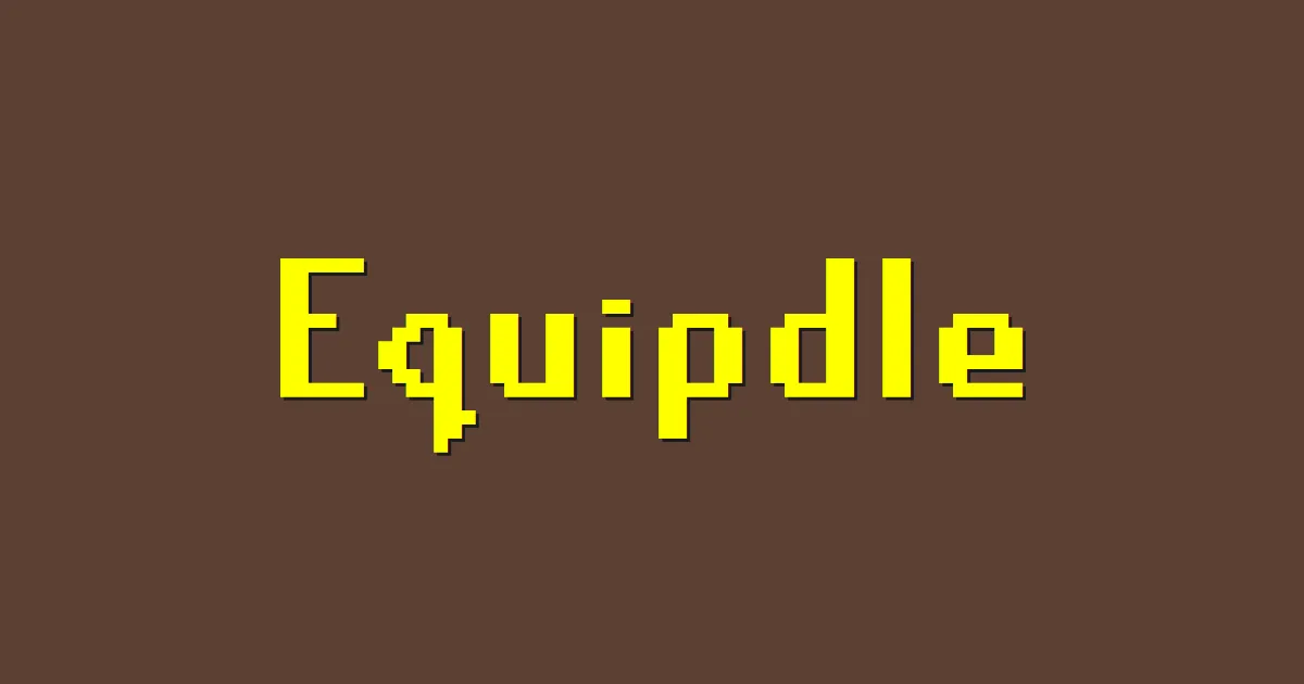Equipdle logo: the name Equipdle in yellow pixel lettering on a brown background