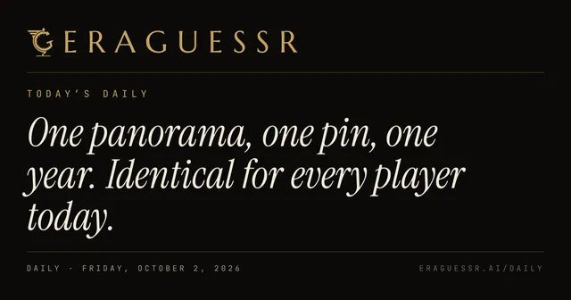 The EraGuessr daily share image