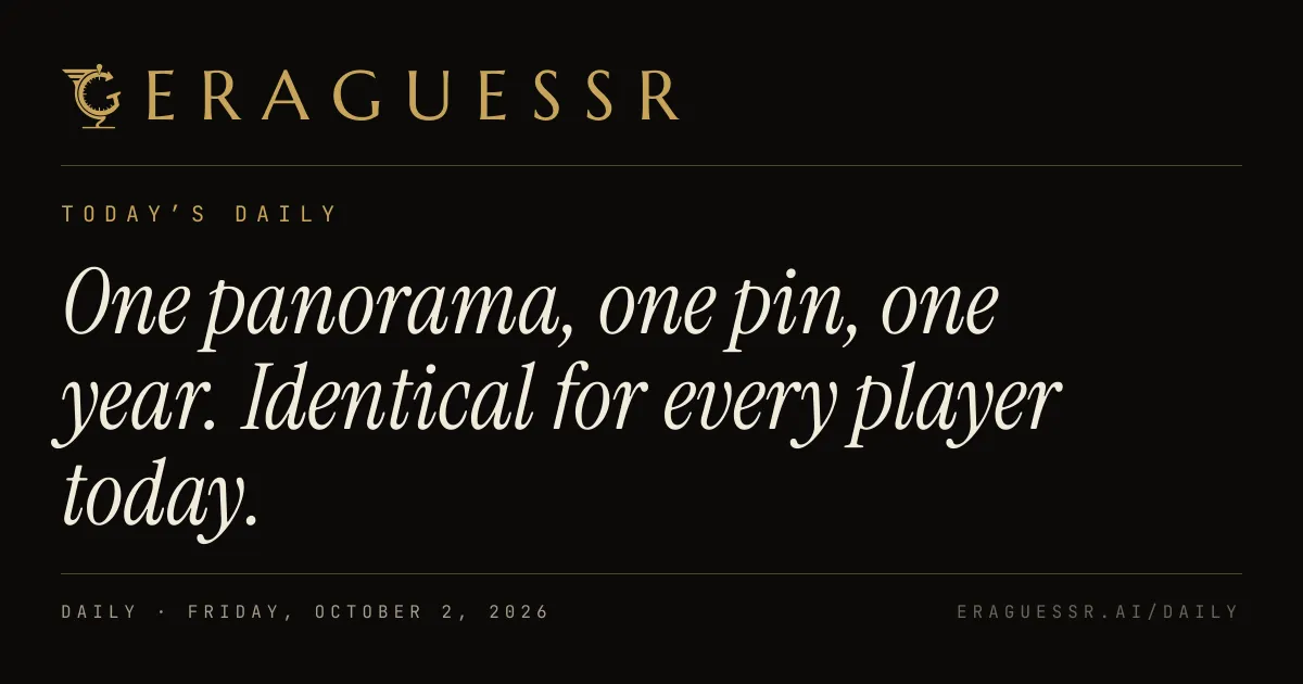 The EraGuessr daily share image