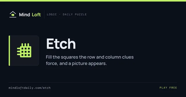Etch title card from Mind Loft: the game's icon, name and one-line description