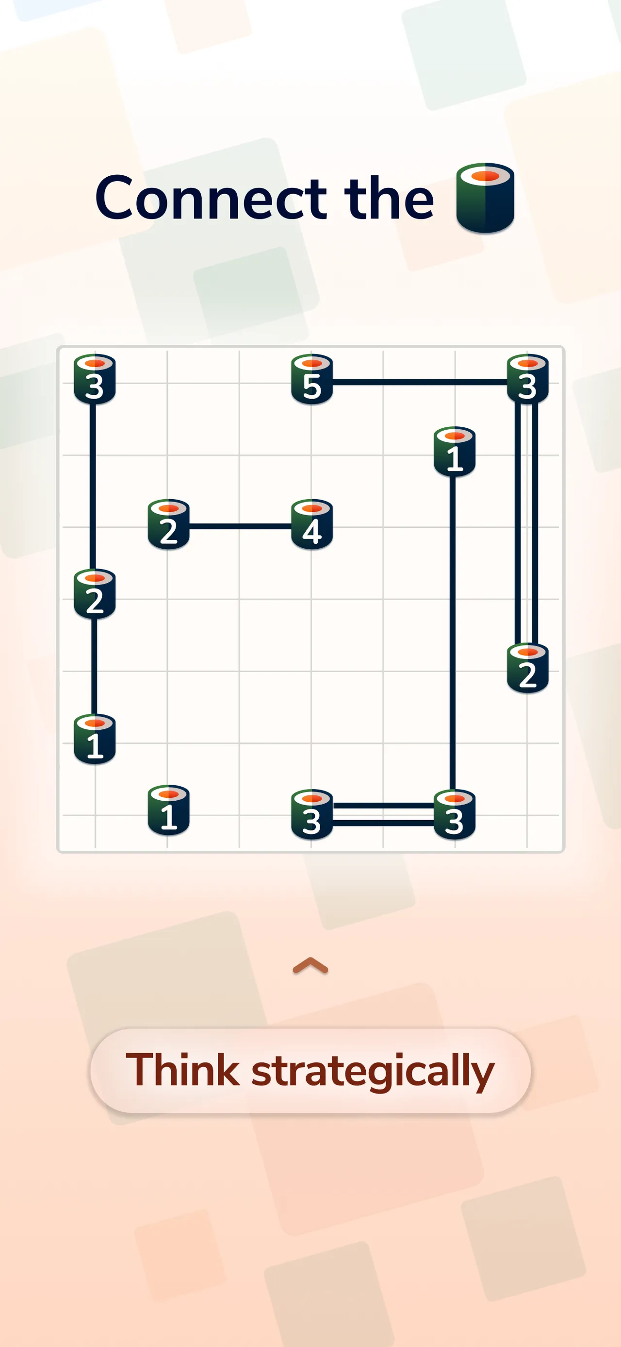 Everyday Grids Hashi puzzle linking sushi with bridges
