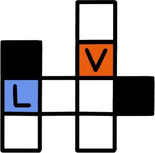 The Fast Crossword icon: a small crossword grid with the letters L and V