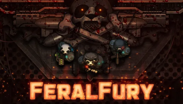 Feral Fury store art: three armed panda marines under a skull emblem above the Feral Fury title