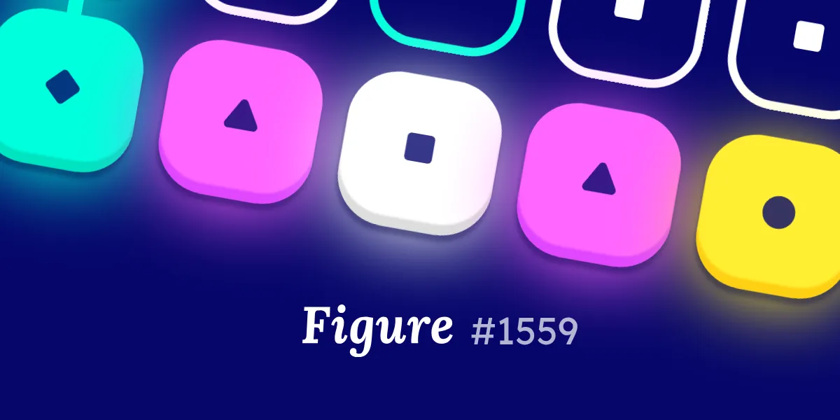 Figure 1559 card with glowing coloured tiles