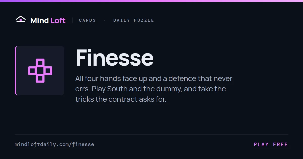 Finesse title card from Mind Loft: the game's icon, name and one-line description