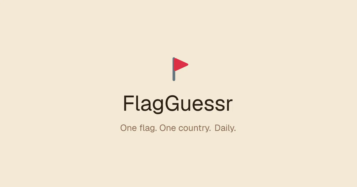 FlagGuessr share card with a red flag: one flag, one country, daily
