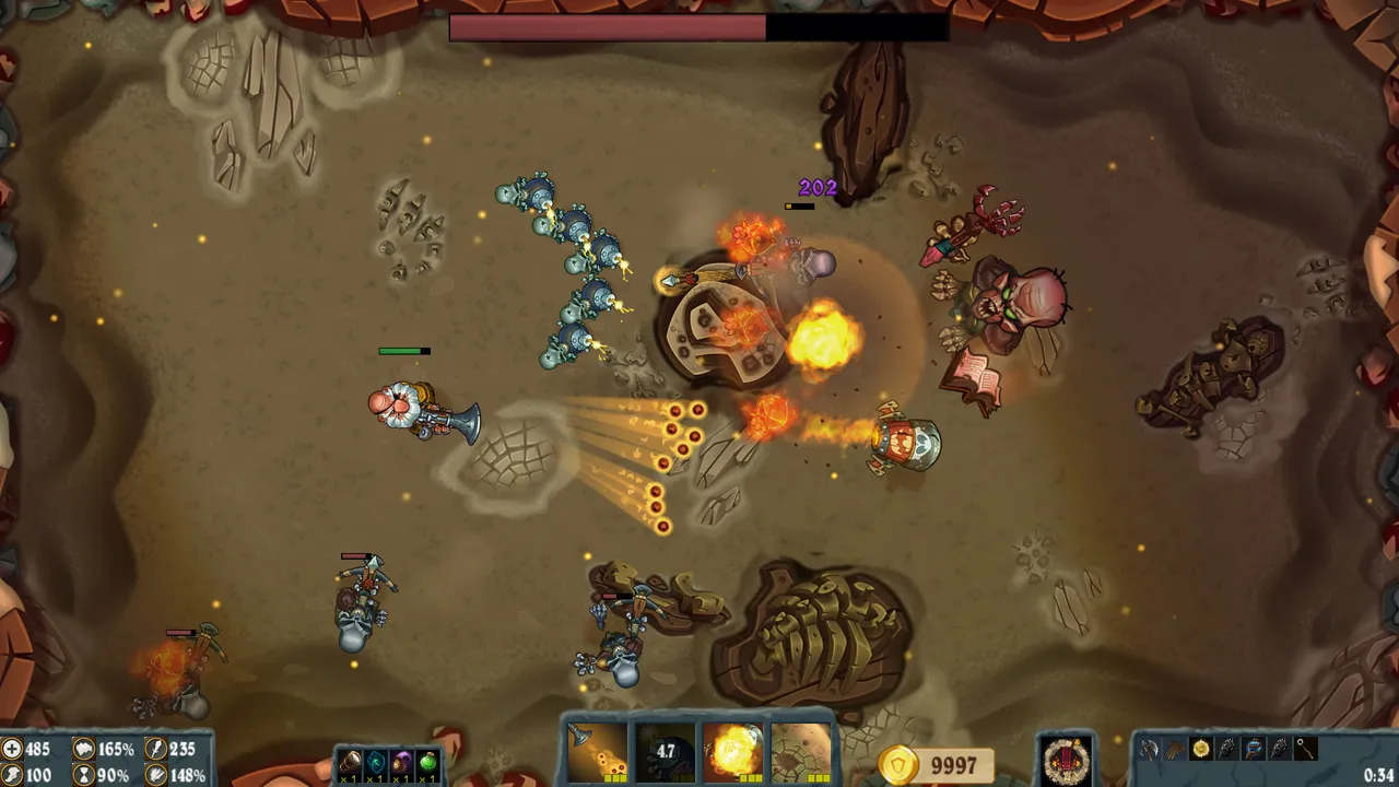 Flamebreak: a hero fighting enemies in an arena