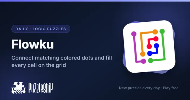 Flowku daily puzzles on Puzzleship
