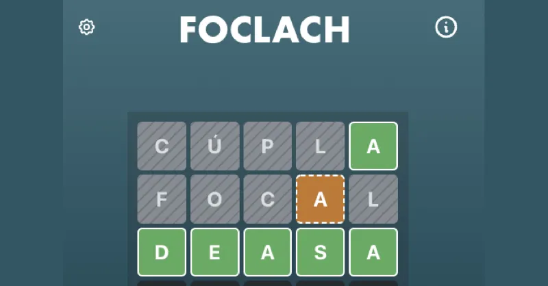 The Foclach share card for the Irish-language Wordle