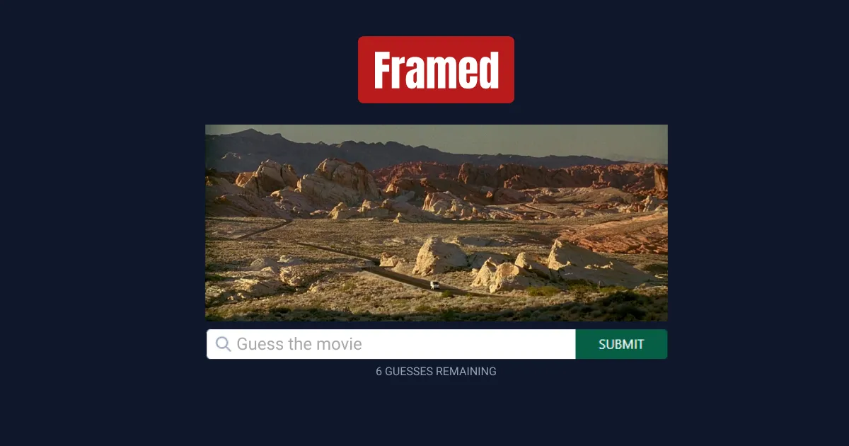 Framed share image for the daily movie guessing game
