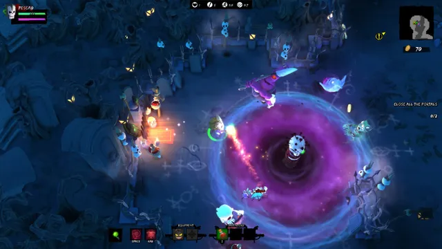 Full Mojo Rampage: a voodoo character fighting monsters in a swamp level