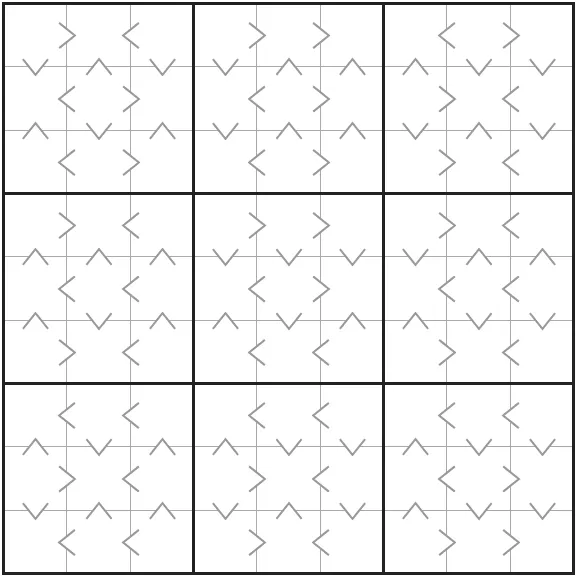 The Medium Greater Than Sudoku grid for 28 October 2026 on PuzzleMadness: an empty 9x9 board with greater-than and less-than signs between squares in every box