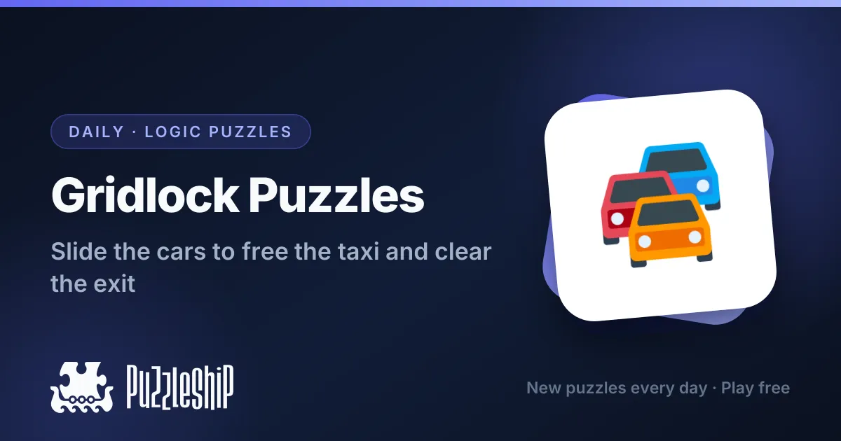 Gridlock Puzzles daily puzzles on Puzzleship