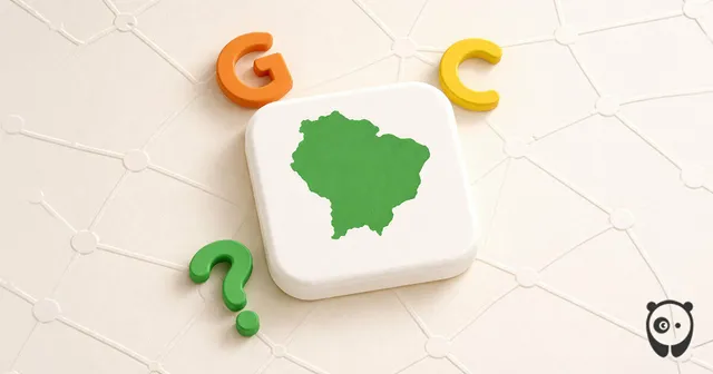 Guess The Country share art: a green country outline on a white tile with the letters G and C and a question mark