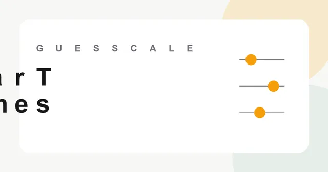 The Guesscale card: the name above three slider dots