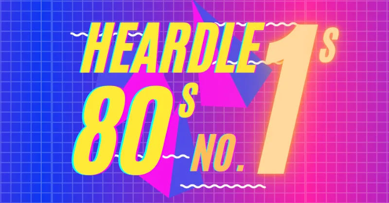 Title card for the Heardle 80s No. 1s game