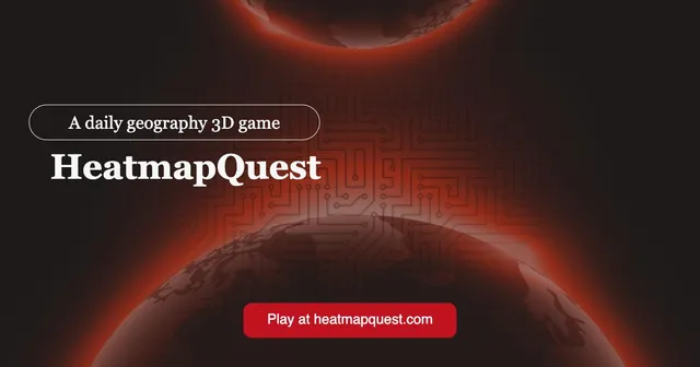 The HeatmapQuest title on a dark background between two glowing red globes