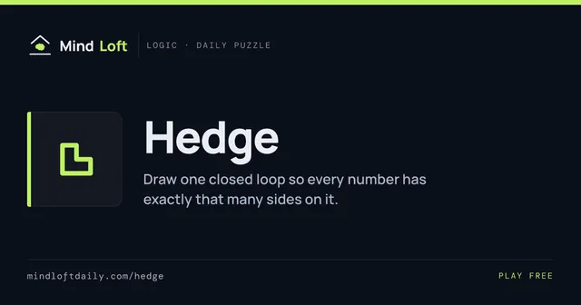 Hedge title card from Mind Loft: the game's icon, name and one-line description