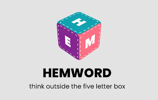 HEMWORD logo: a cube with the letters H, E and M on its faces
