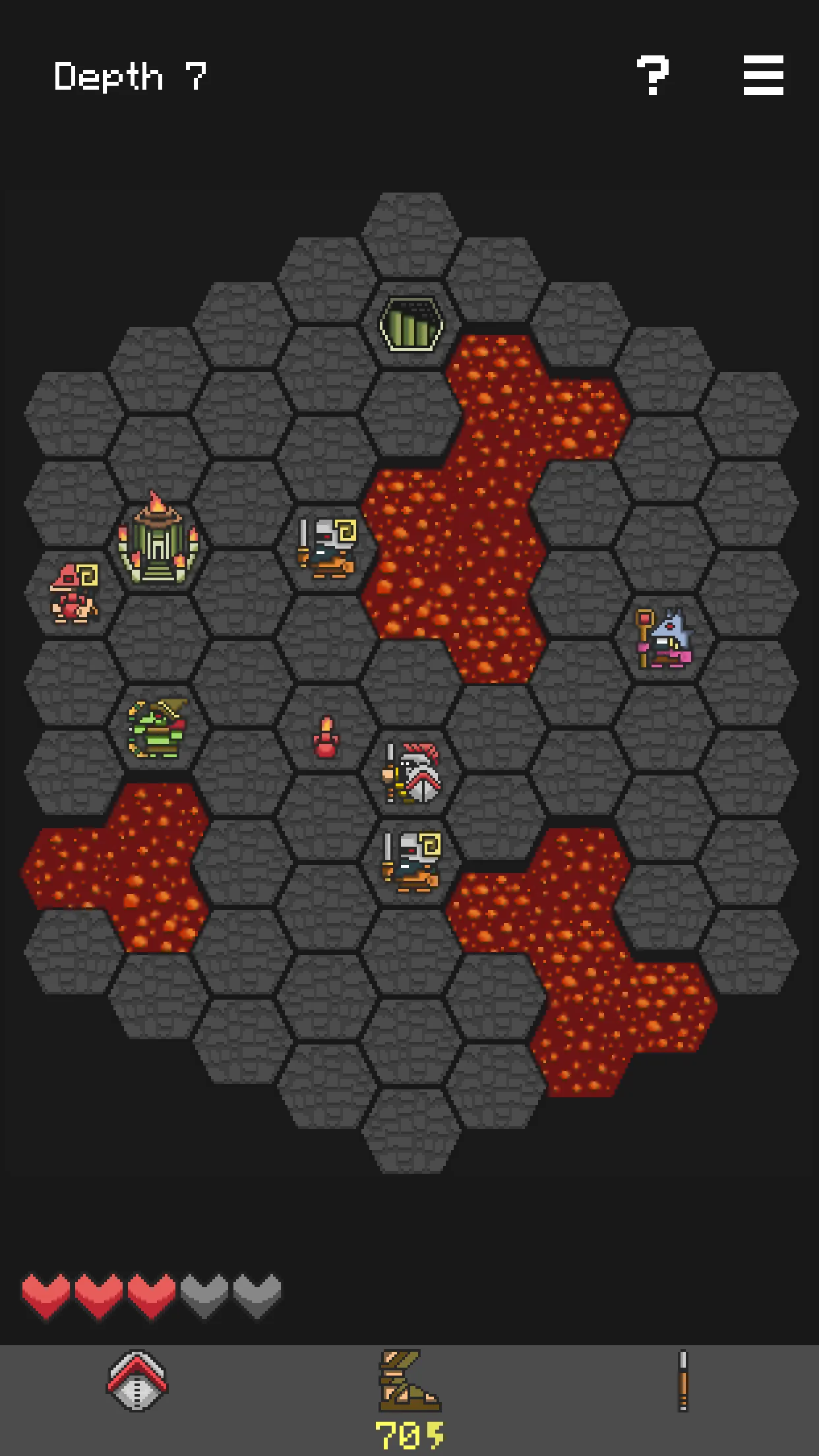 A Hoplite level: the hoplite among demons on a hex map