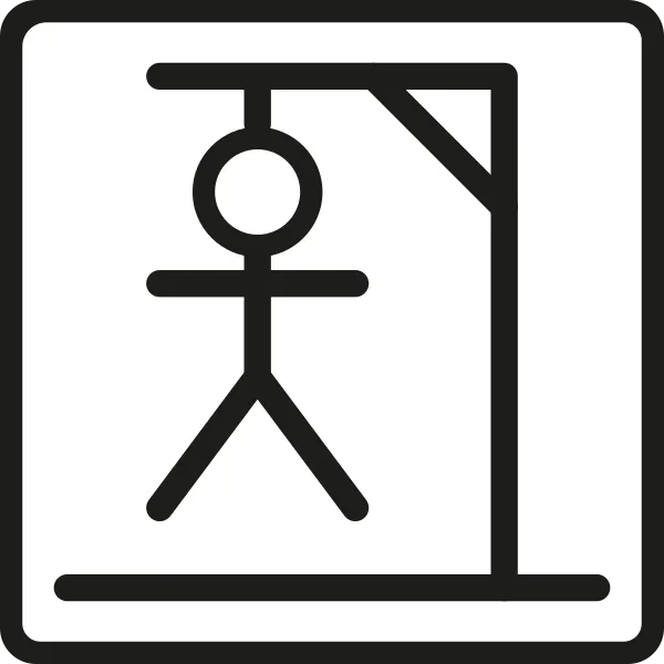 The 11 Lives puzzle icon from The i Paper: a hangman figure on a gallows