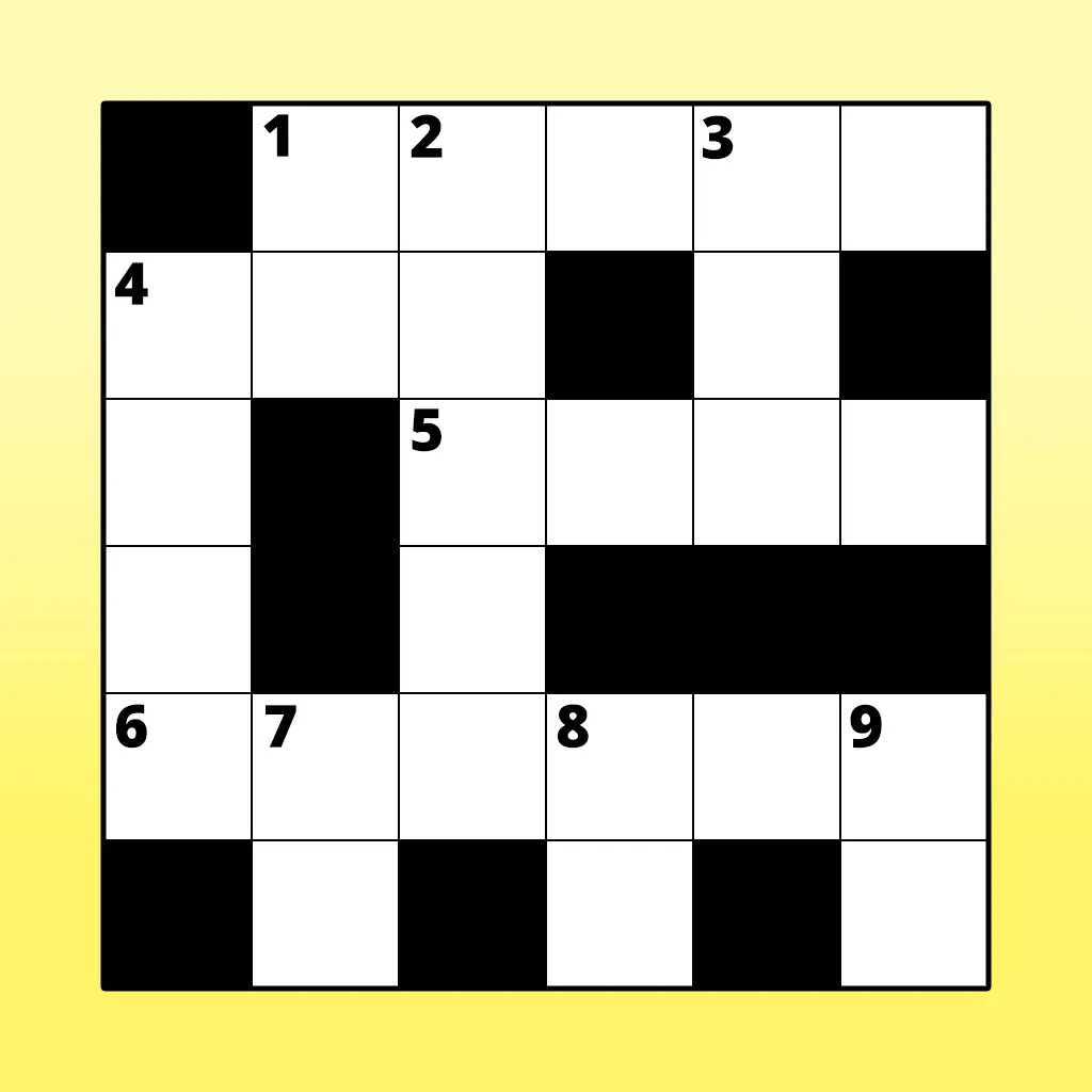 Jumble Crossword icon: a small numbered crossword grid on a yellow background
