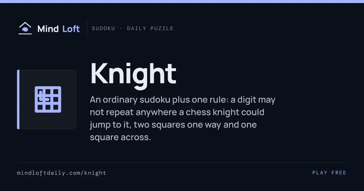 Knight title card from Mind Loft: the game's icon, name and one-line description