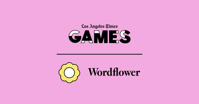 Los Angeles Times Games title card for Wordflower, with a yellow flower