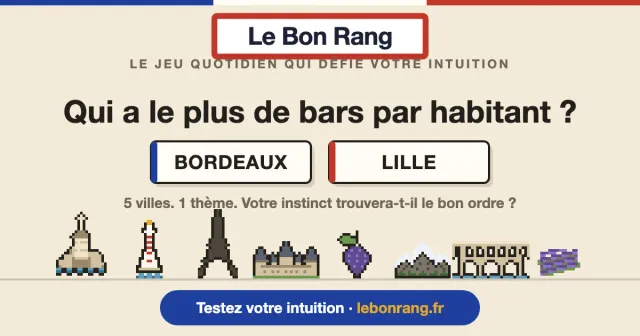 Le Bon Rang share image asking which city has more bars per inhabitant