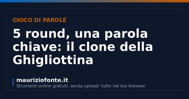 The Legami card: 5 round, una parola chiave: il clone della Ghigliottina