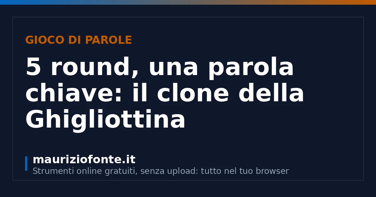 The Legami card: 5 round, una parola chiave: il clone della Ghigliottina
