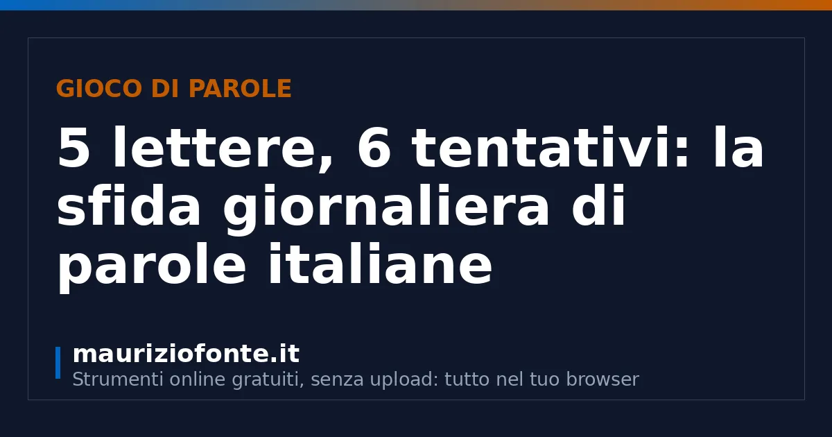 The Lemmia card: 5 lettere, 6 tentativi: la sfida giornaliera di parole italiane