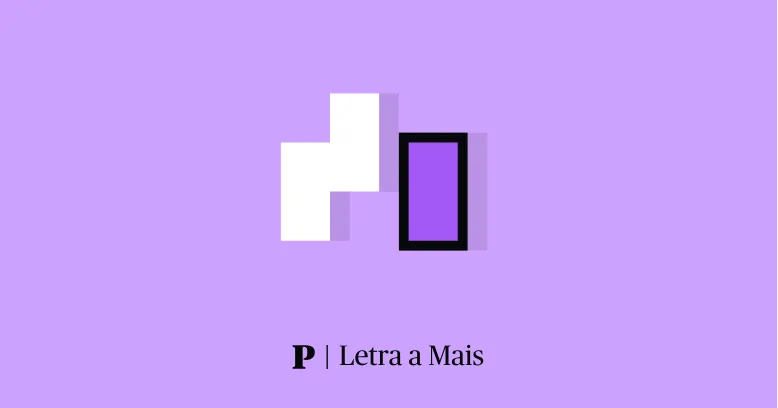 Letra a Mais's own share card: white and purple letter tiles on a lilac background above the words P | Letra a Mais