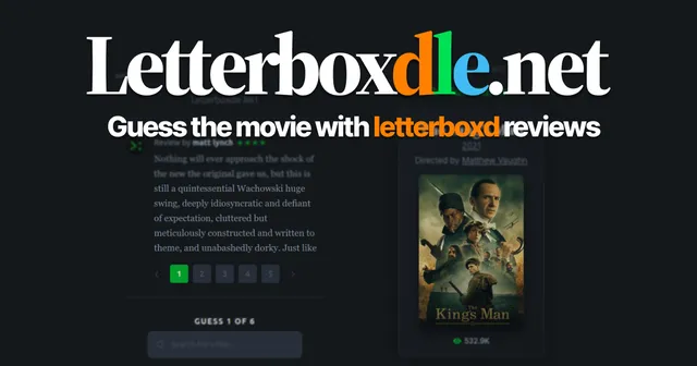 Letterboxdle, the daily game of guessing a film from viewer reviews