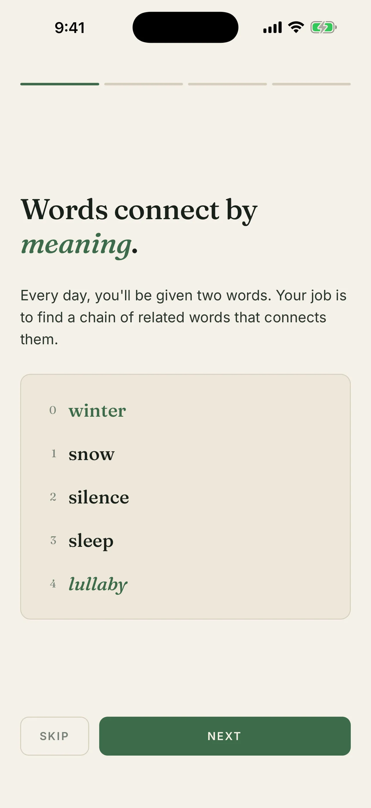 Lexrific's tutorial showing the chain winter, snow, silence, sleep, lullaby