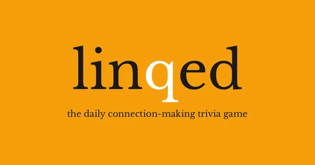 The linqed logo on orange, with the tagline the daily connection-making trivia game
