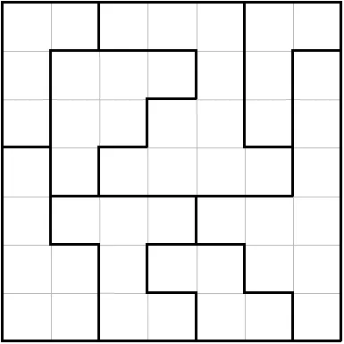 The Mixed page's own LITS grid for 30 October 2026 on PuzzleMadness: an empty 7x7 board divided into eight regions