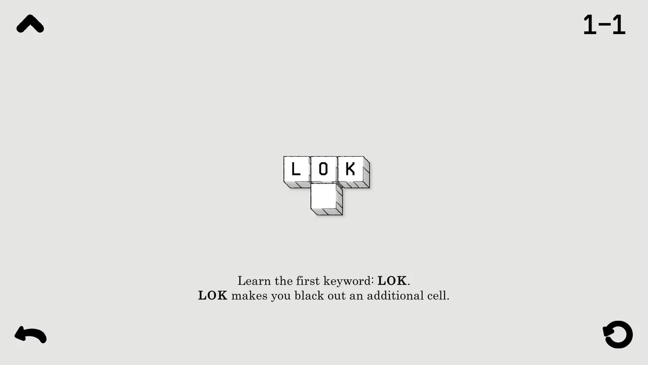 LOK Digital screenshot: a hand-drawn grid of letter tiles being solved