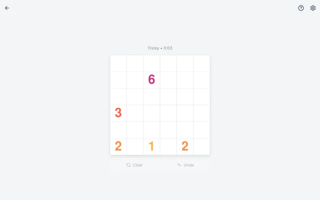 Loopy's Tricky daily grid for 21 October 2026: a 6 by 6 board with the bend counts 6, 3, 2, 1 and 2 in its squares, before any loop is drawn
