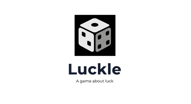 Luckle logo: a white die on black above the words Luckle, A game about luck