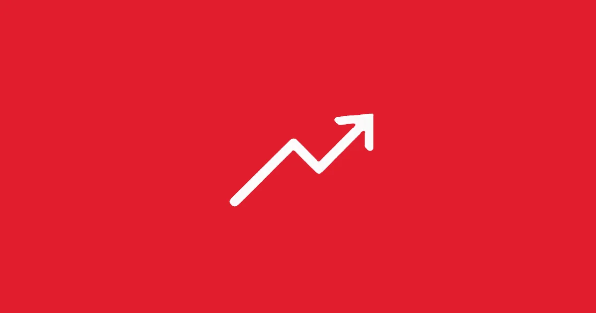 Magnitudle logo: a white rising arrow on red