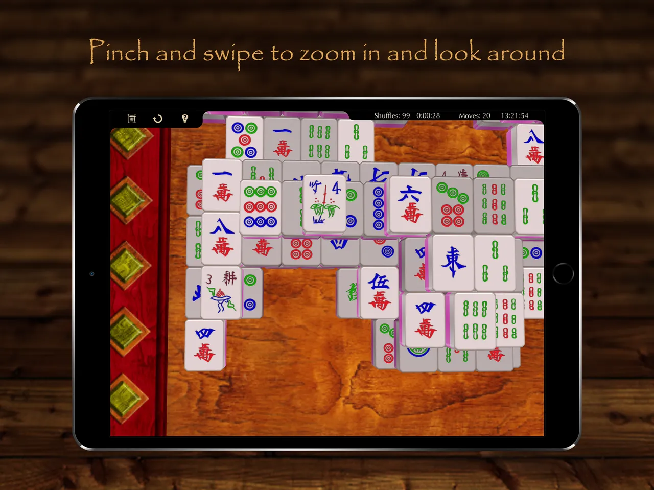 Zoomed-in 3D view of stacked mahjong tiles in Mahjong Of The Day