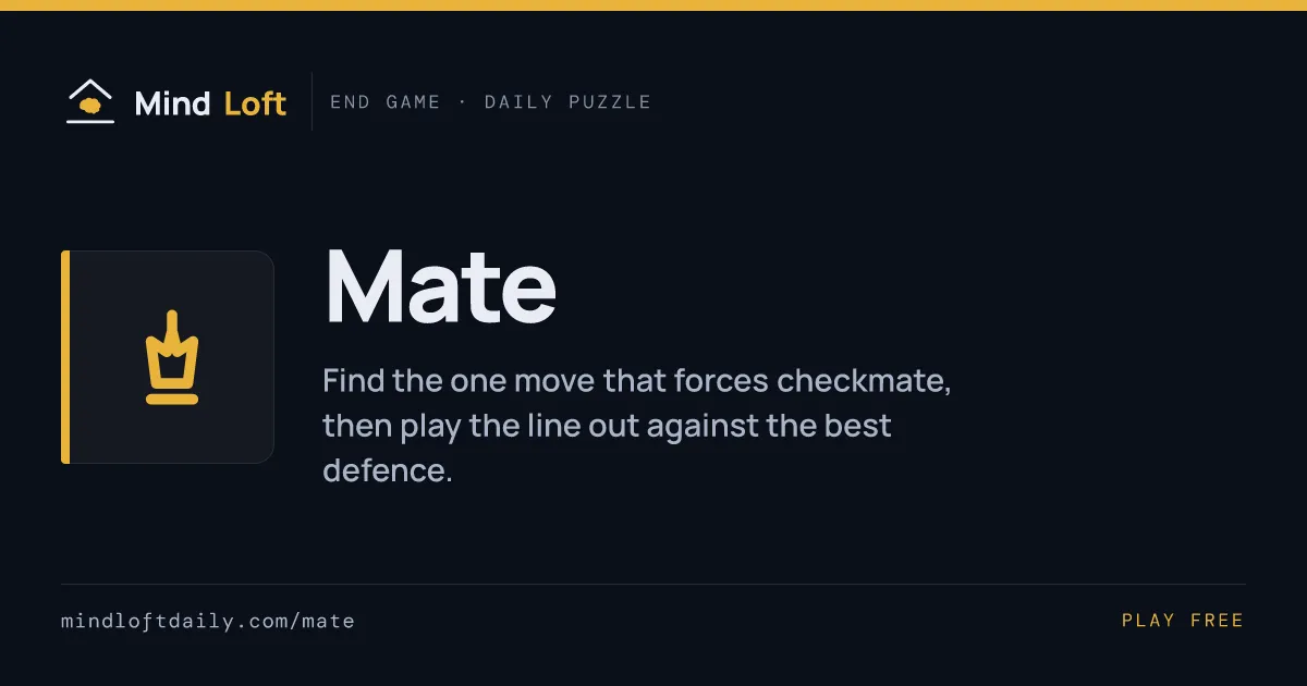 Mate title card from Mind Loft, with the game's icon, name and a one-line description
