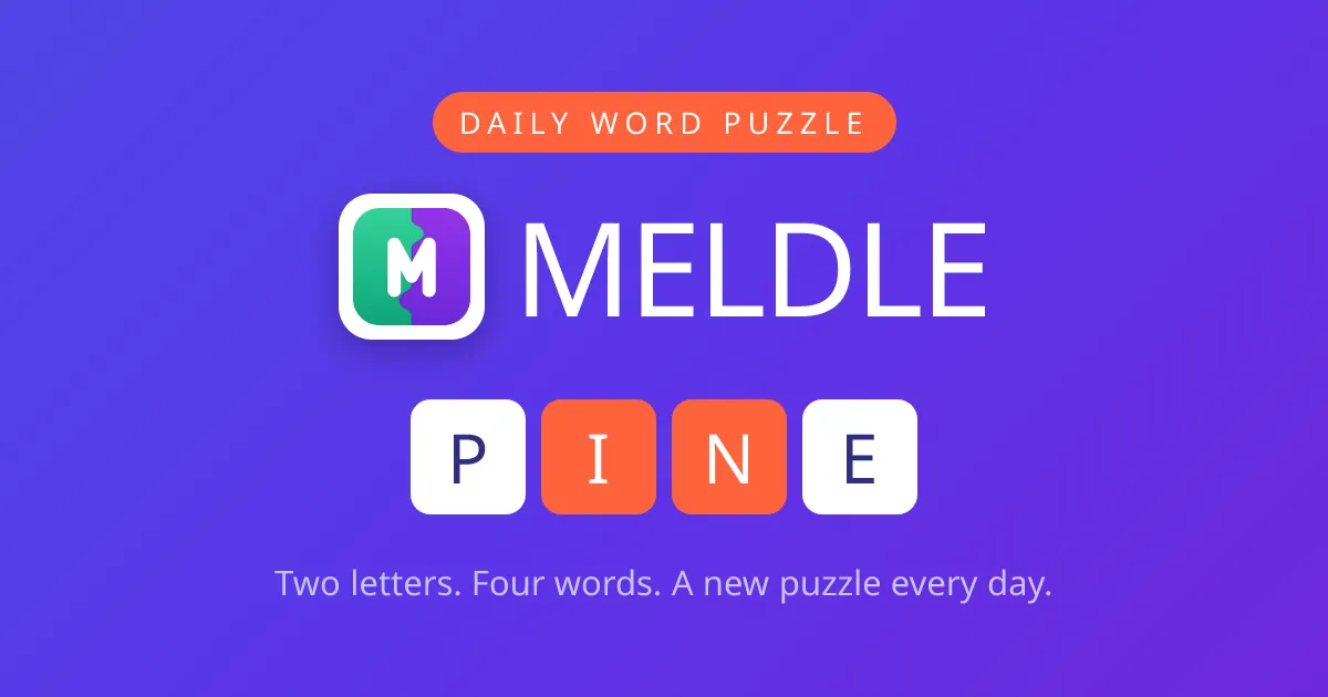 Meldle share card: the Meldle logo above the word PINE with its middle letters IN highlighted
