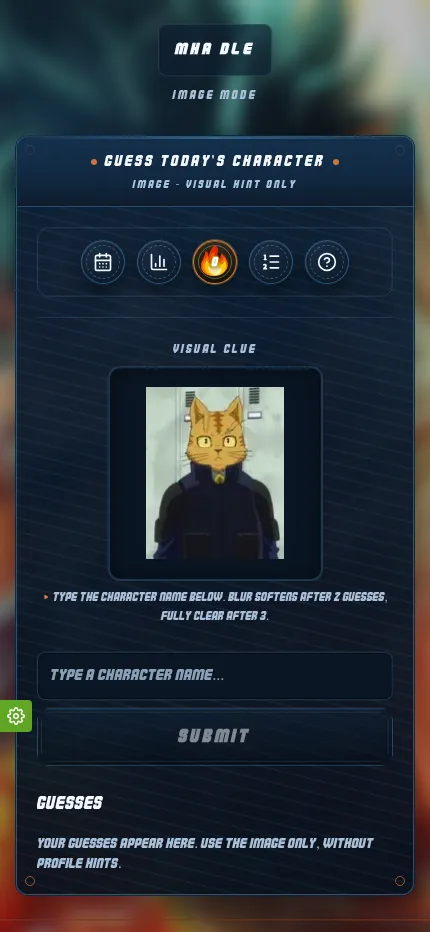 MHA DLE Image mode on a phone: today's visual clue of a character above the name box