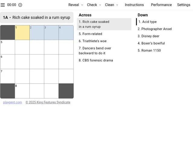 The Fox News Mini Crossword board for 17 October 2026: a five-row grid with its across and down clues beside it
