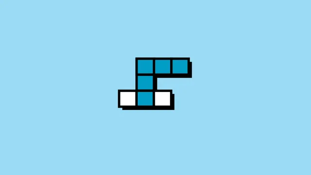 Boston Globe Mini Crossword art: a few blue and white crossword squares on a light blue background