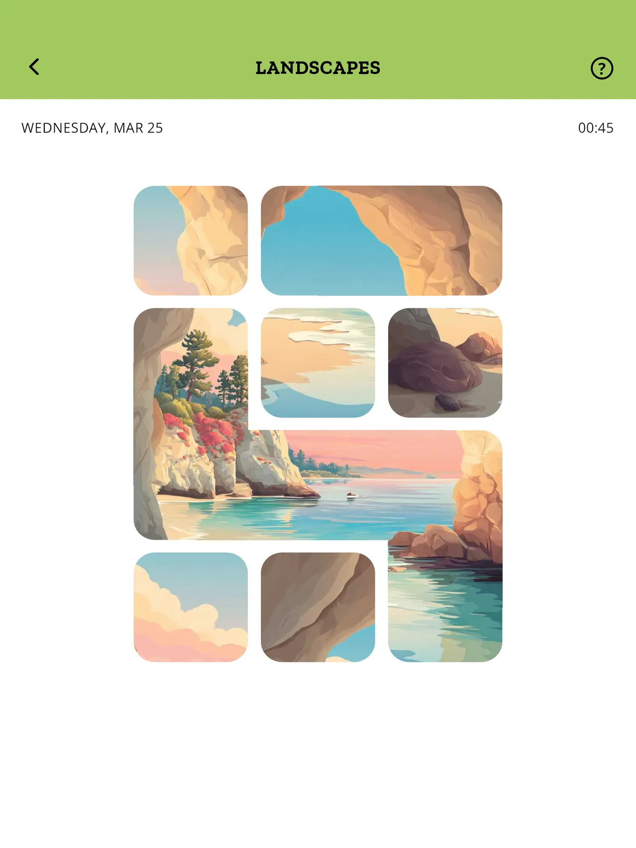 Minipuzzles Landscapes picture puzzle dated Wednesday, Mar 25