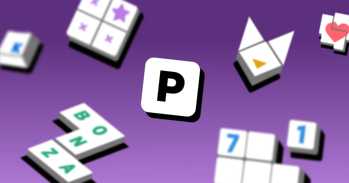 The Netflix Puzzled P logo surrounded by tiles from Bonza, sudoku and a star puzzle