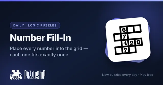 Number Fill-In daily puzzles on Puzzleship